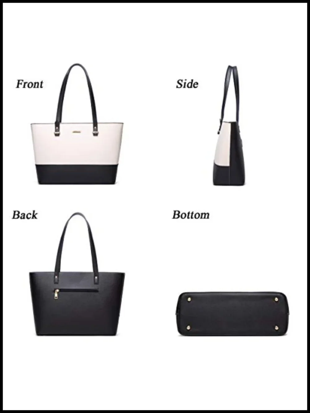 4-Piece Faux Leather Tote Bag Set with Satchel and Wallet